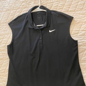 Nike Women's Black Sleeveless Golf Polo